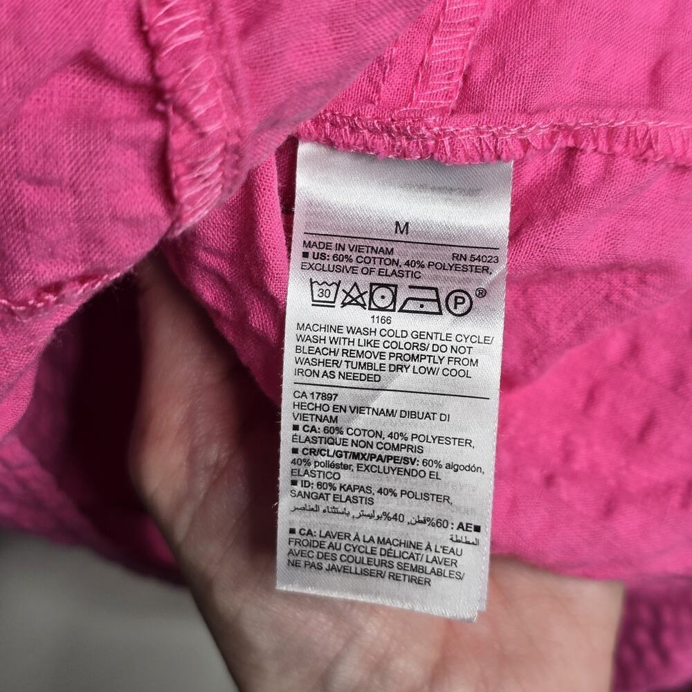 Old Navy Pink Smocked Midi Dress M Tiered Ruffle Strap Cottagecore Sundress - Picture 8 of 12